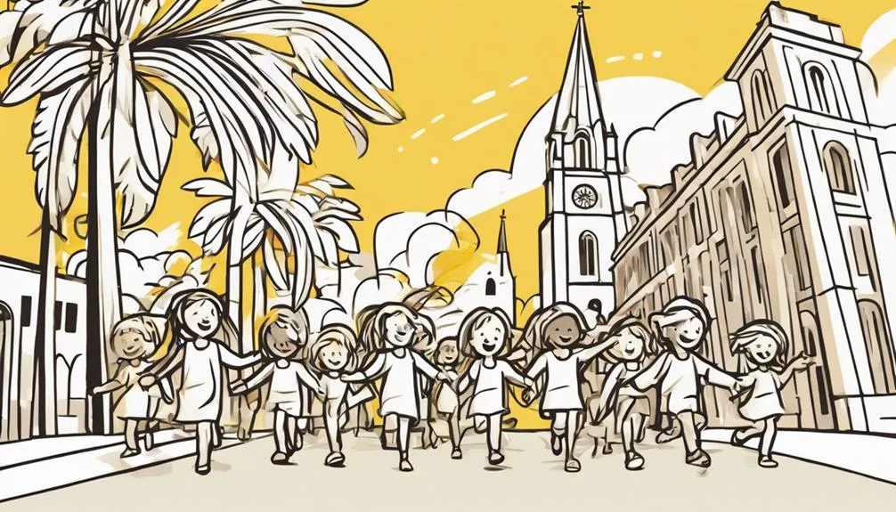 religious celebration with palms