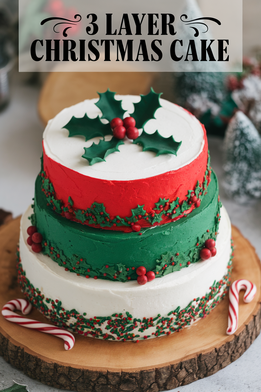 3 Layer Christmas Cake