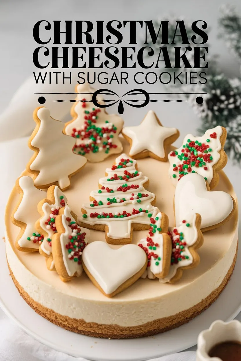 Christmas Cheesecake With Sugar Cookies