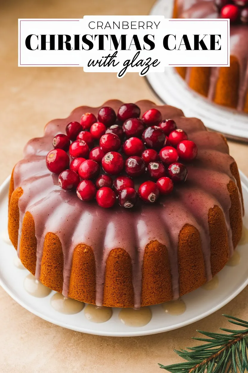 Cranberry Christmas Cake With Glaze 2