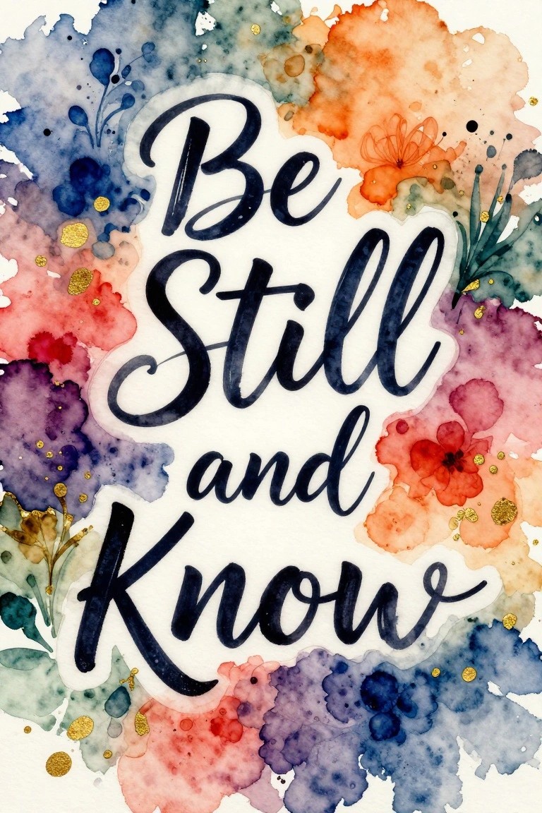 A watercolor painting with the words 