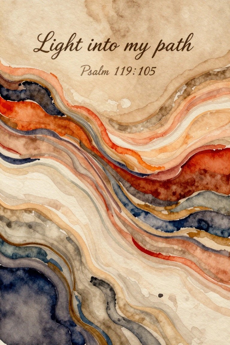 Abstract watercolor waves in warm earth tones with