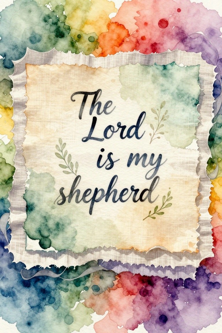 Watercolor painting with the text