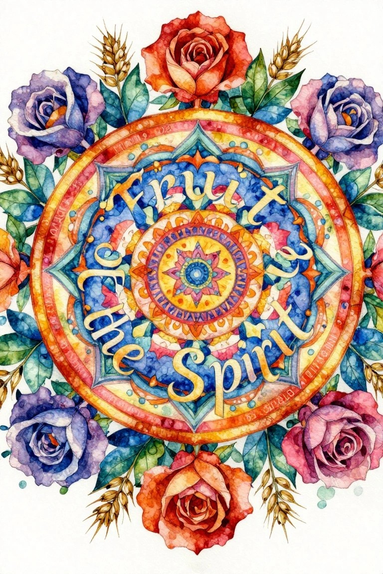 Vibrant watercolor mandala with 
