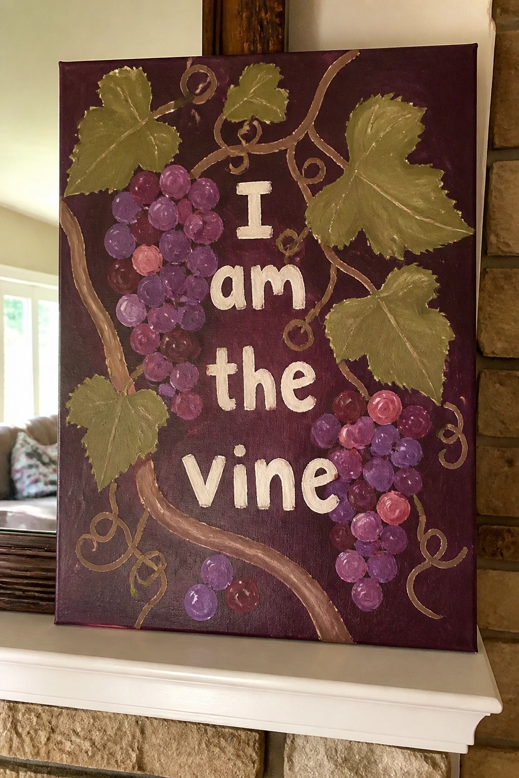 Hand-painted canvas with 
