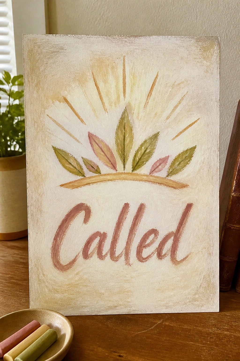 Hand-painted canvas with 