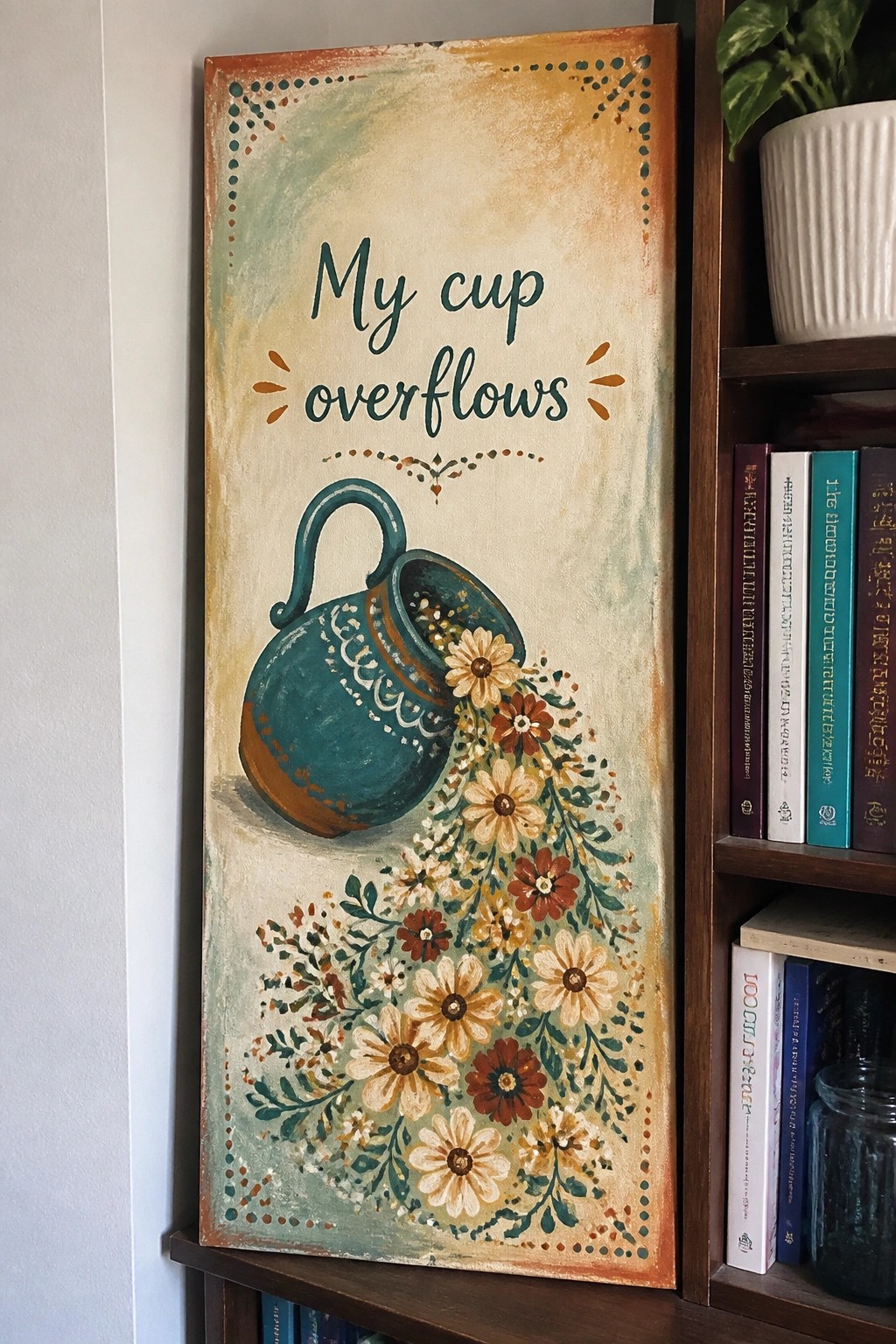 Hand-painted canvas with 