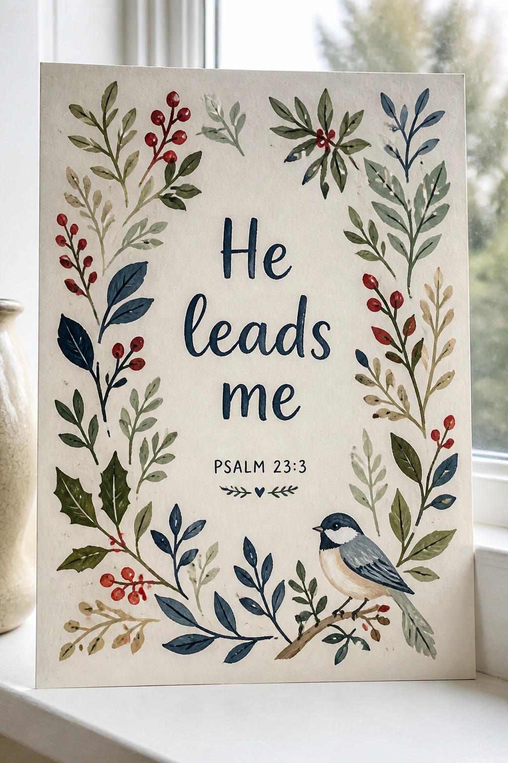 Watercolor card reading 