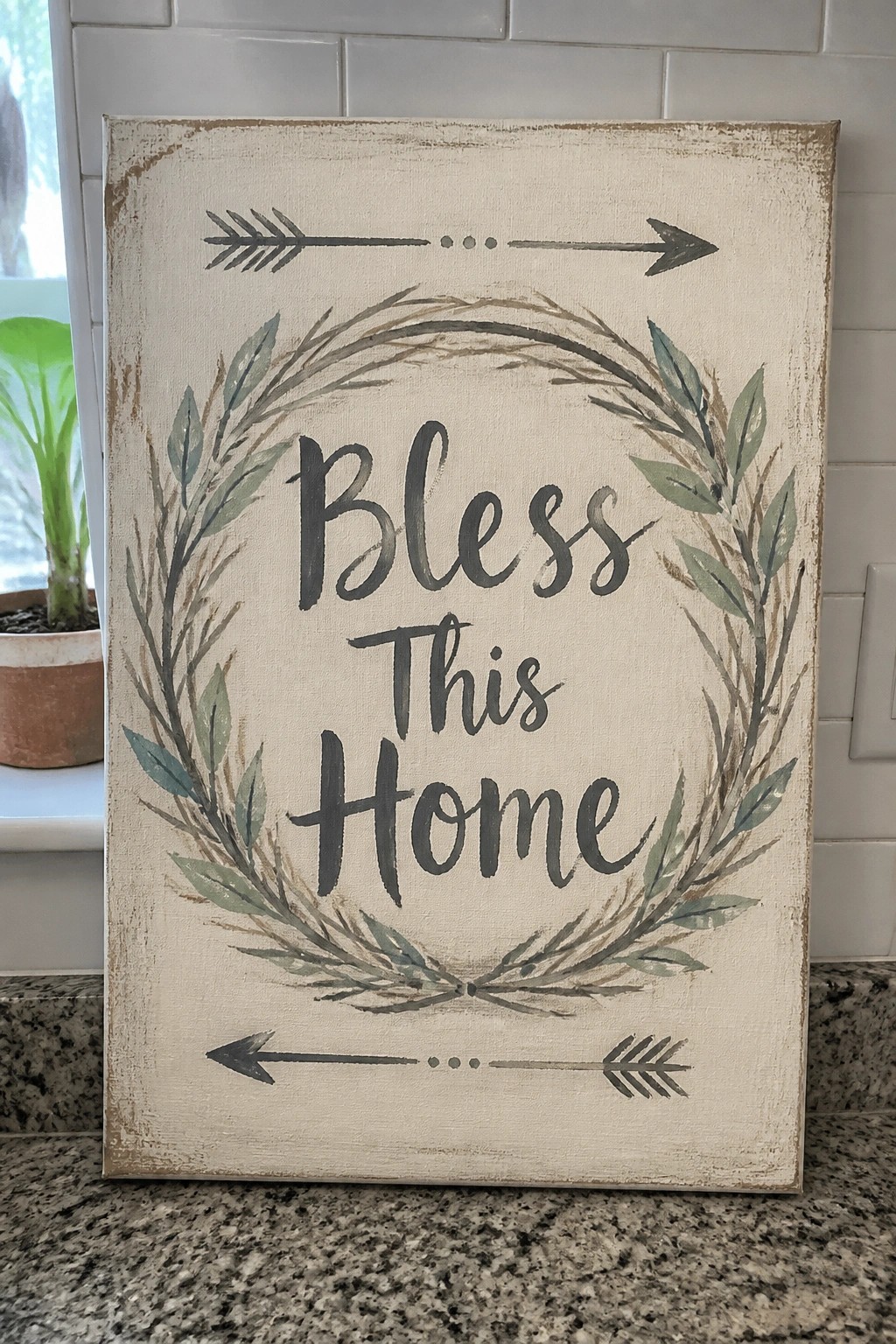 Rustic distressed sign reading 