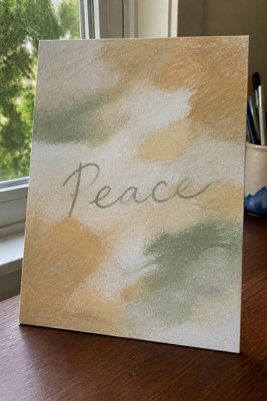 Abstract watercolor canvas with 