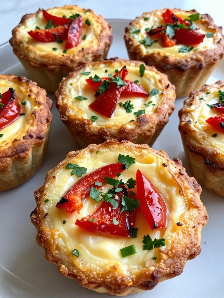 Greek Yogurt Egg Muffin Cups with Roasted Red Peppers and Herbs