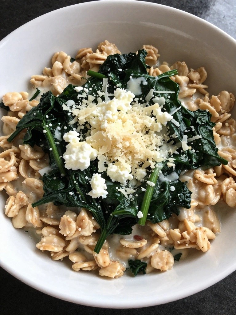 Ricotta and Wilted Chard Parmesan Oats