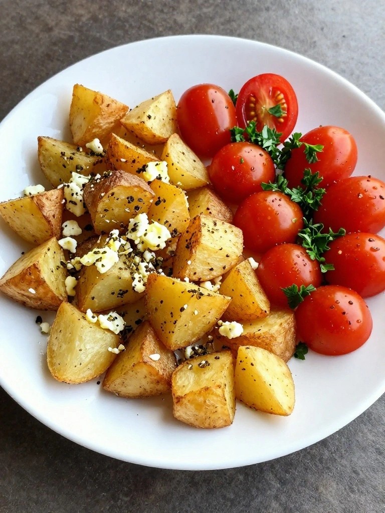 Mediterranean Air Fryer Herb Potato and Feta Egg Bite Plates