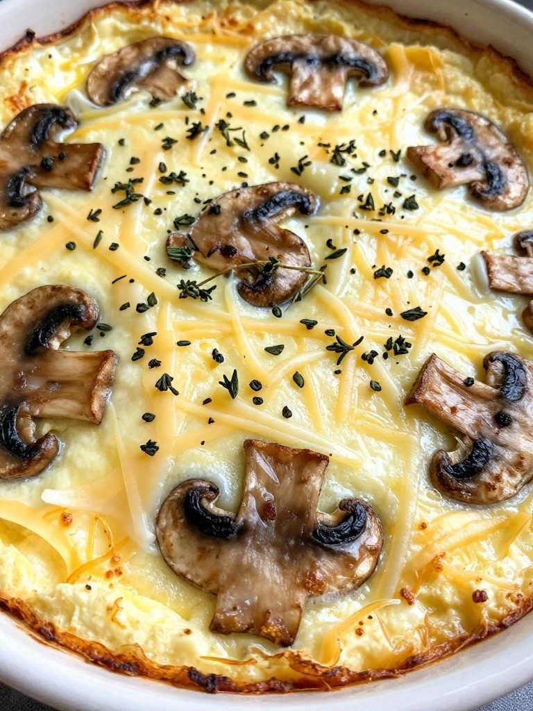 Mushroom Swiss and Thyme Sheet-Pan Egg Bake
