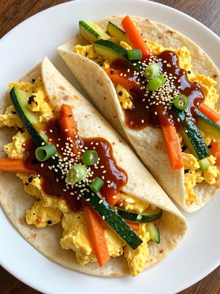 Korean Gochujang Zucchini and Carrot Egg Wrap