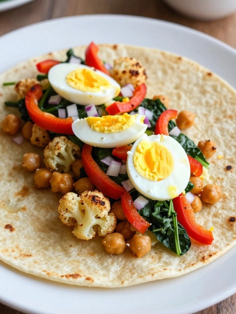 Smoky Paprika Cauliflower and Chickpea Breakfast Wrap