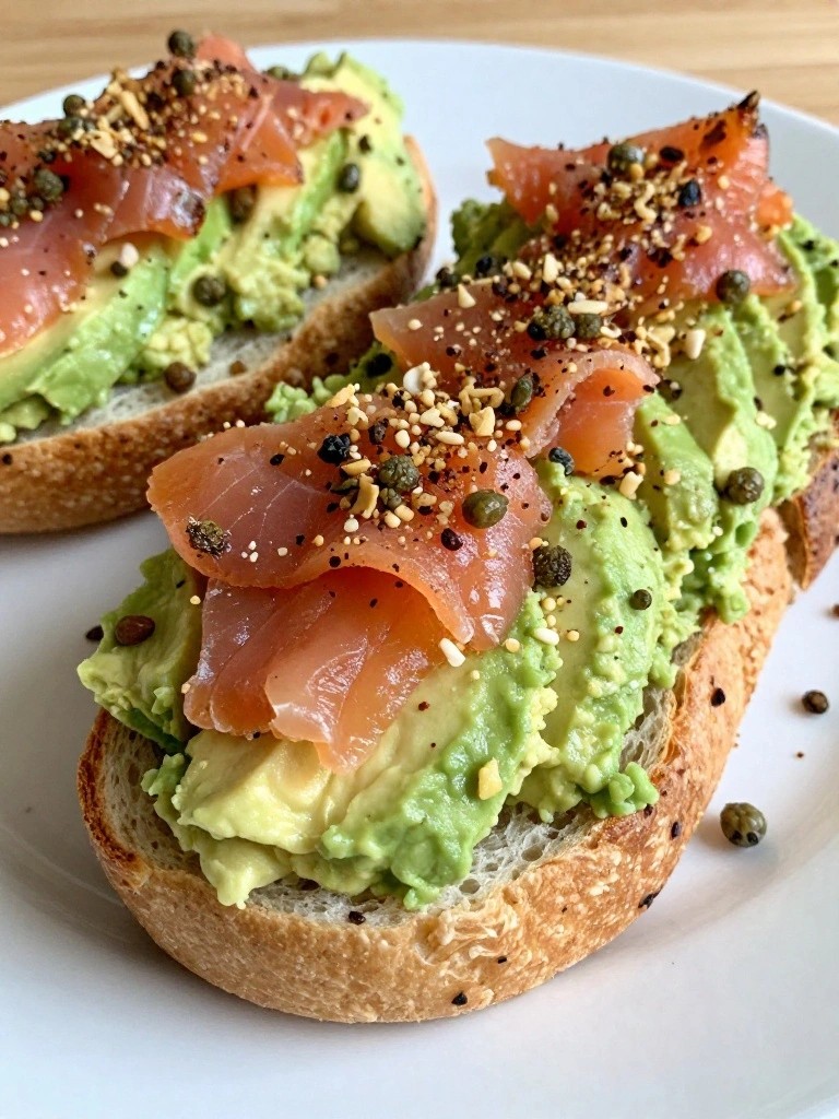 Everything Bagel Lox and Capers Loaded Avocado Toast