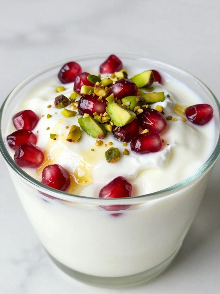 Greek Yogurt Parfait with Pomegranate and Pistachios