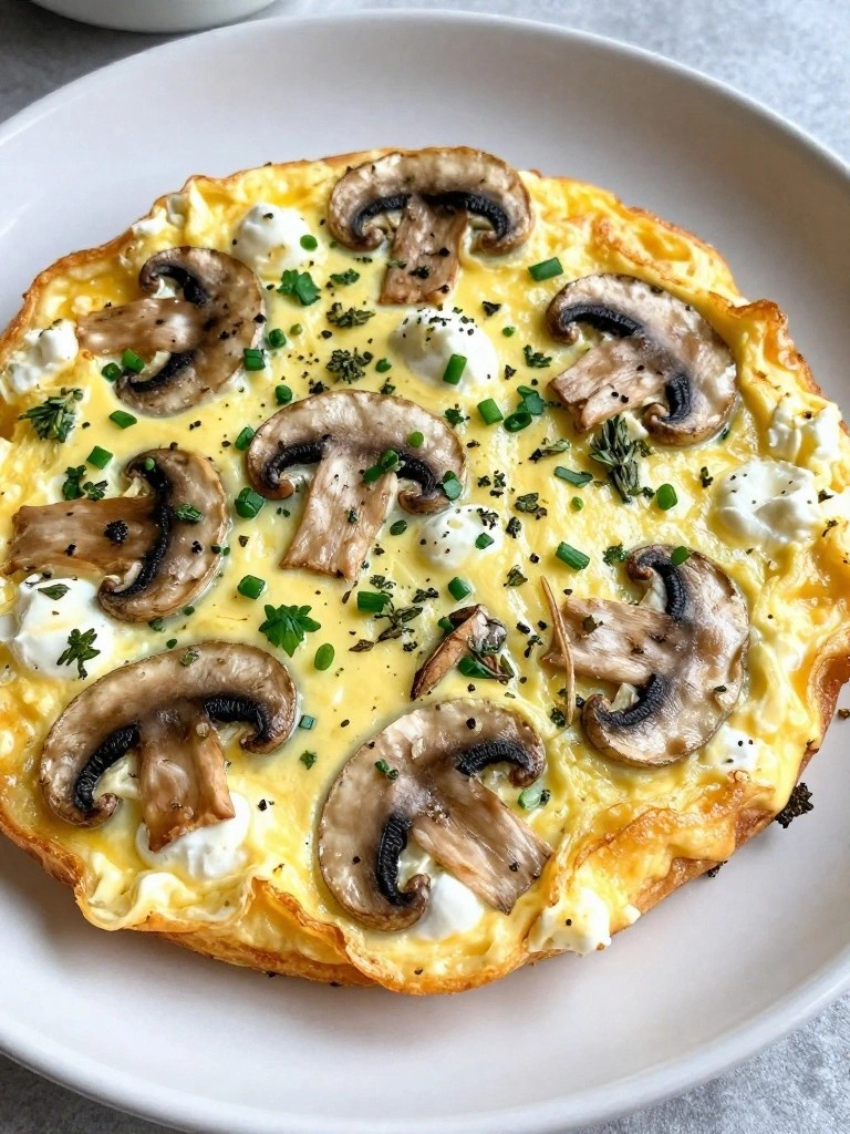 Mushroom and Herb Egg White Frittata with Ricotta