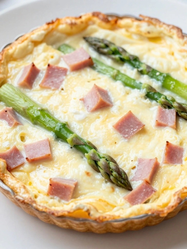 Baked Egg White Frittata with Lean Ham and Asparagus