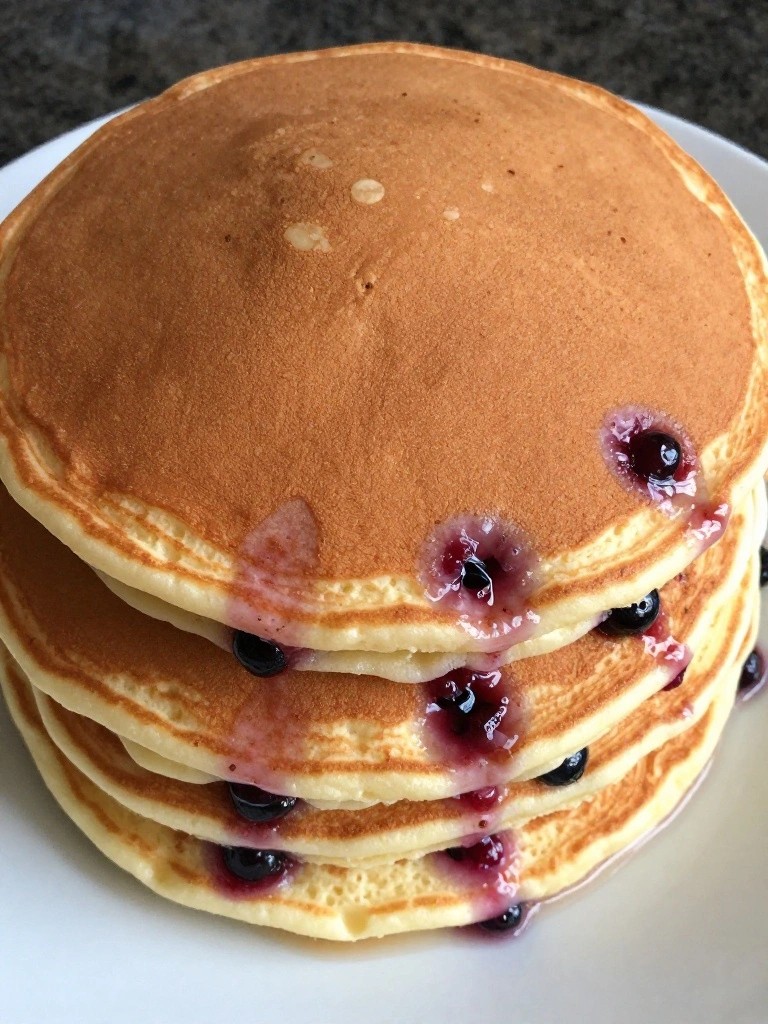 Fluffy Buttermilk Pancakes with Berry Swirl