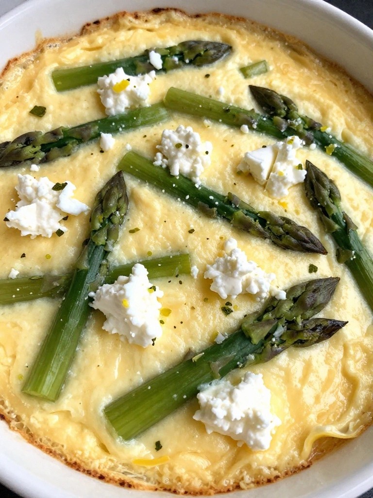 Asparagus Goat Cheese and Lemon Egg Bake