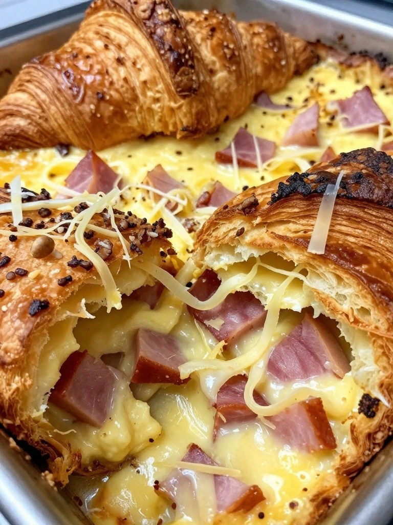Ham and Gruyere Croissant Strata