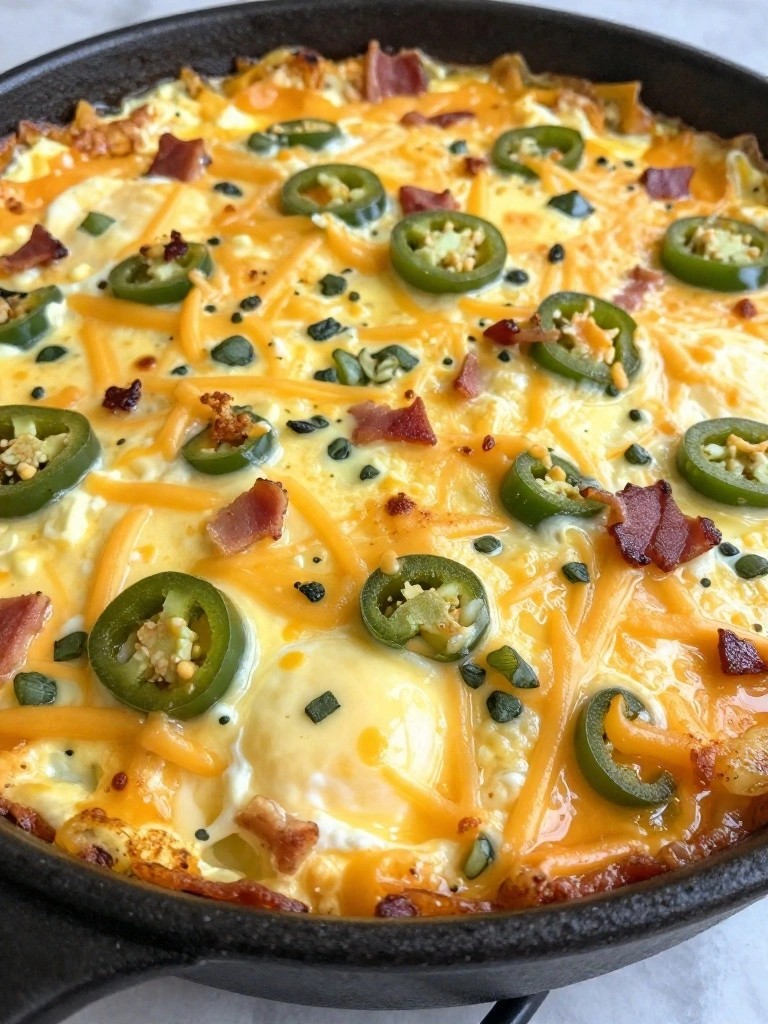 Jalapeño Popper Cheddar Egg Bake
