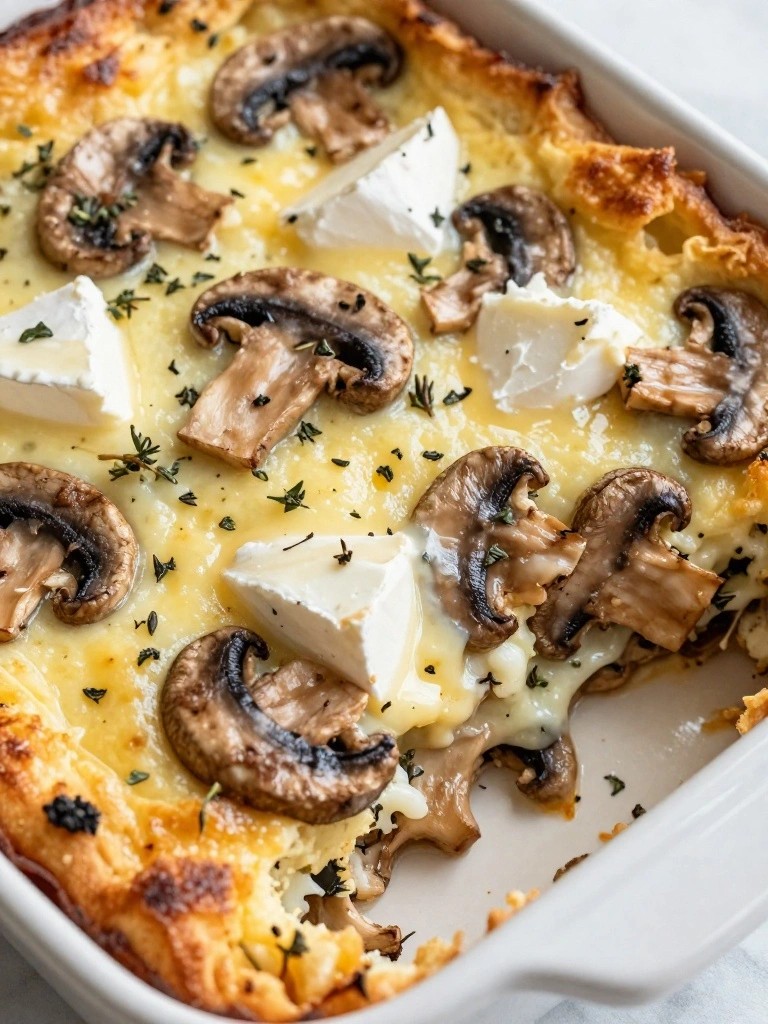 Mushroom and Brie Thyme Egg Casserole