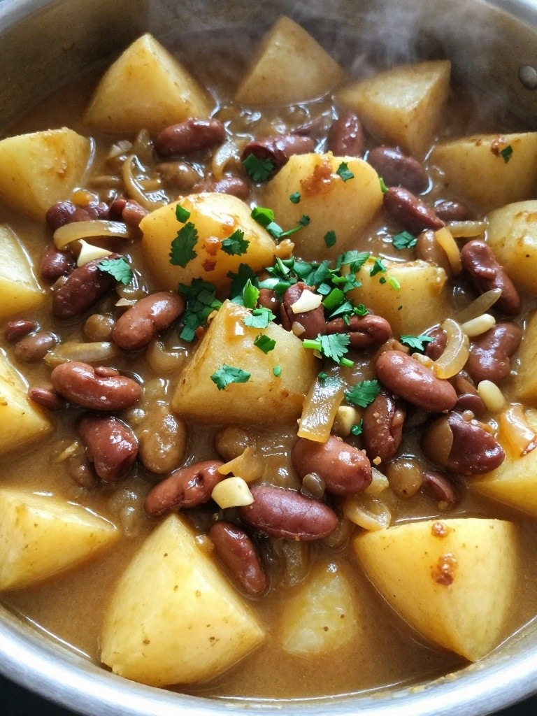 Curried Potato and Kidney Bean Breakfast Stew