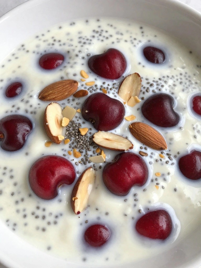 Cherry Almond Yogurt Chia Pudding