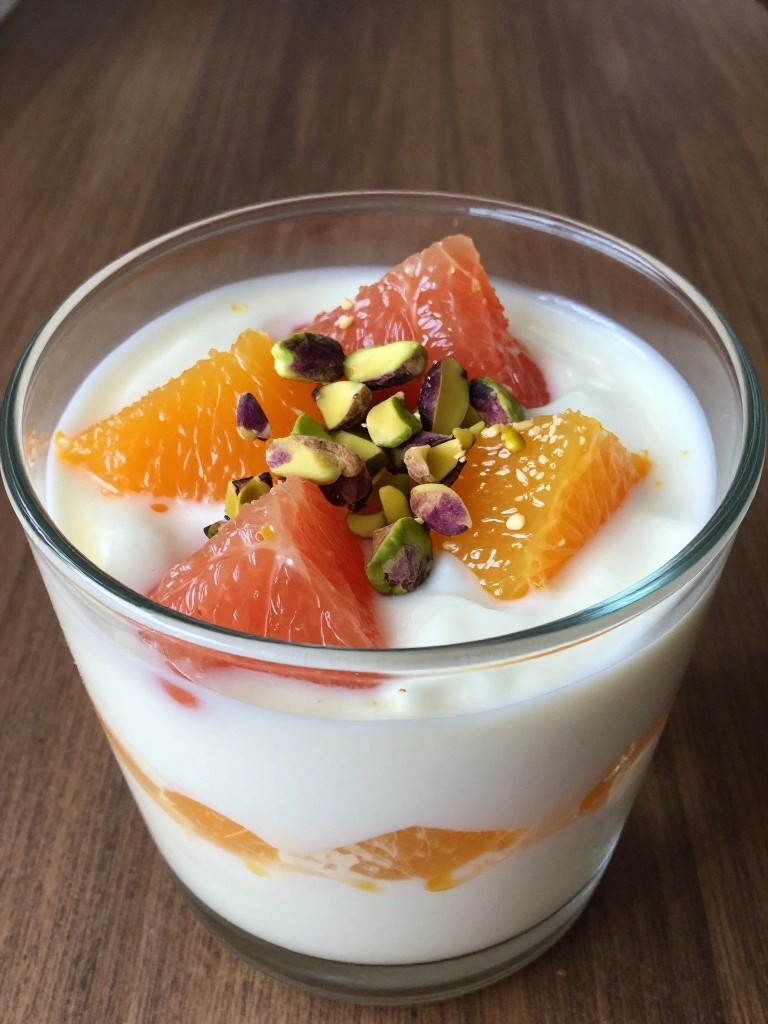 Citrus Yogurt Breakfast Parfait with Pistachios