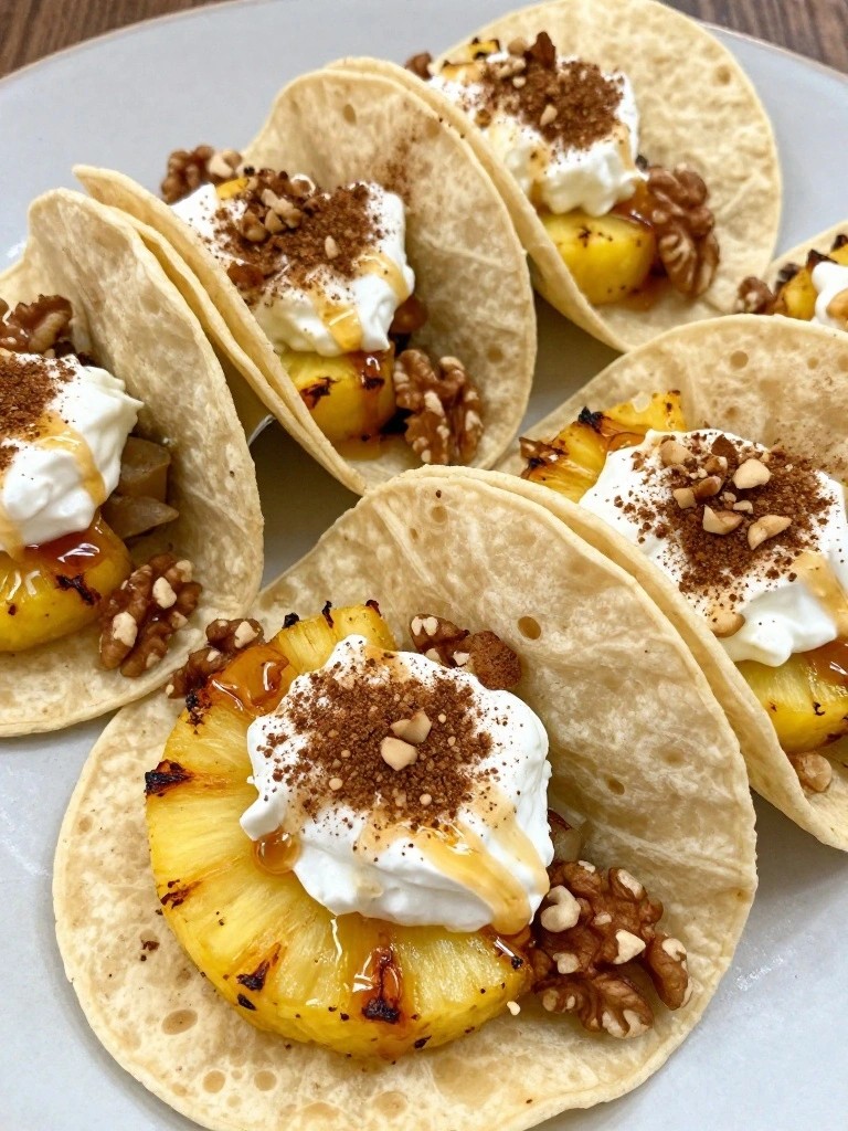 Grilled Pineapple Yogurt Breakfast Tacos