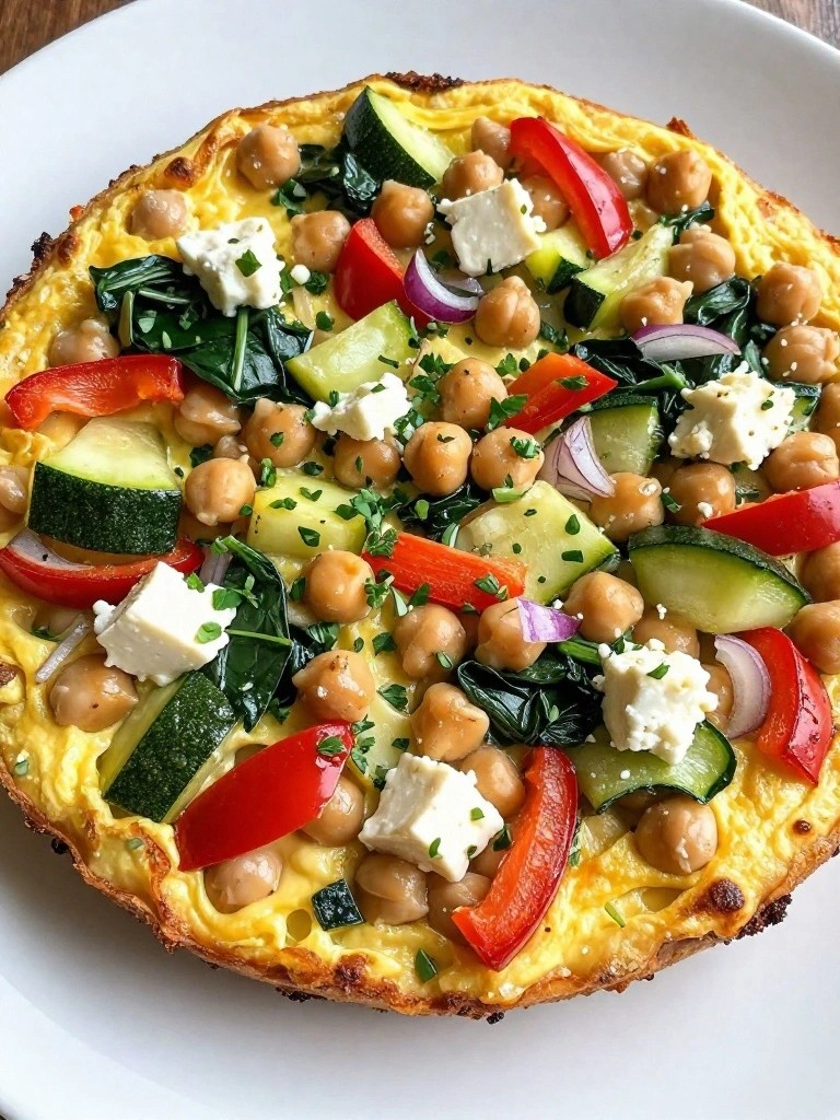 Mediterranean Chickpea Vegetable Frittata
