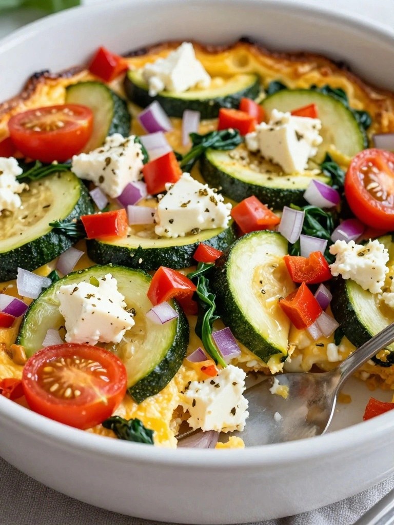 Mediterranean Vegetable and Feta Breakfast Casserole