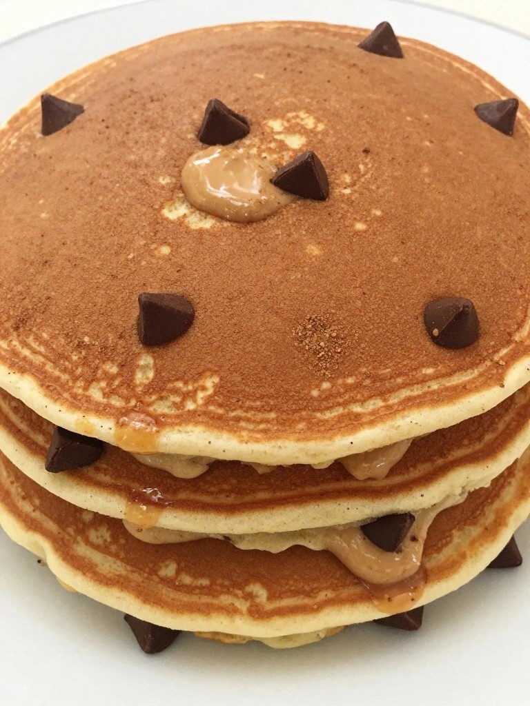 Peanut Butter Cup Cottage Cheese Pancakes