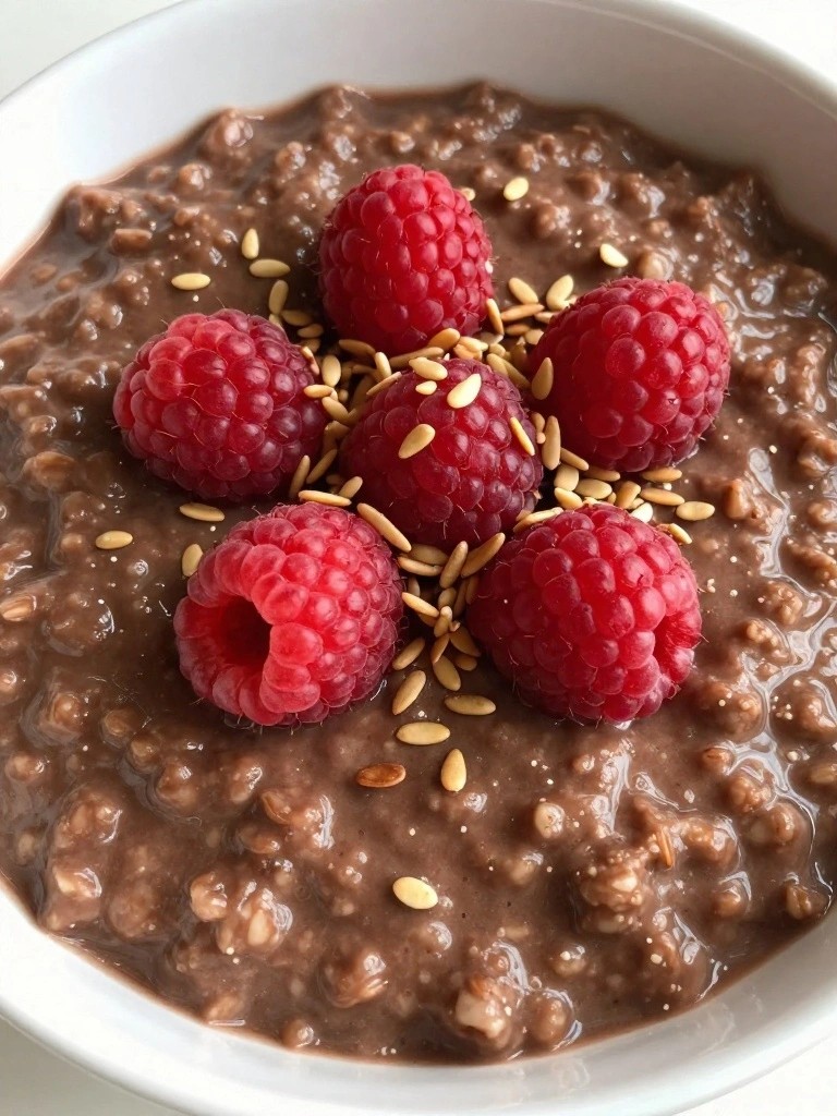 Amaranth Porridge with Cocoa, Raspberries, and Hemp Hearts