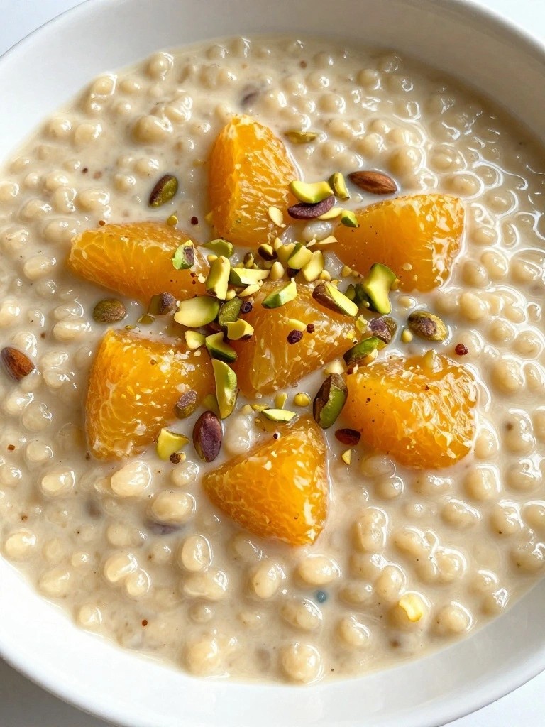 Spiced Barley Pudding with Citrus Segments and Cardamom