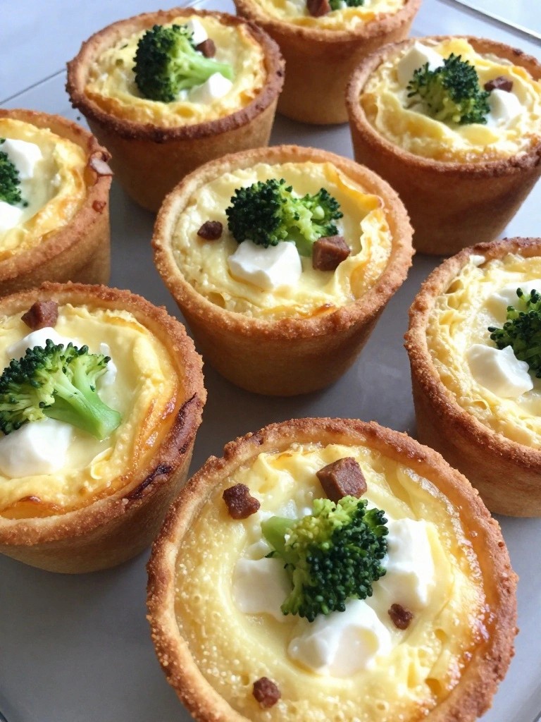 Baked Egg and Cottage Cheese Cups with Broccoli and Sausage