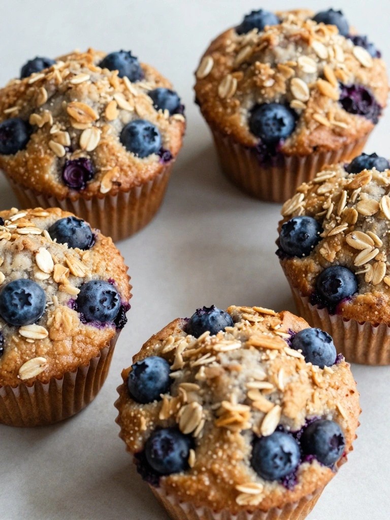 Blueberry Oatmeal Breakfast Muffins