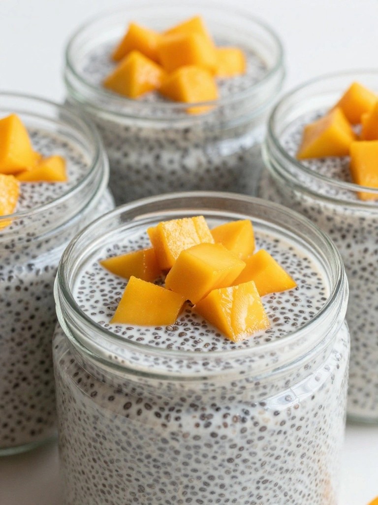 Mango Chia Seed Pudding Jars