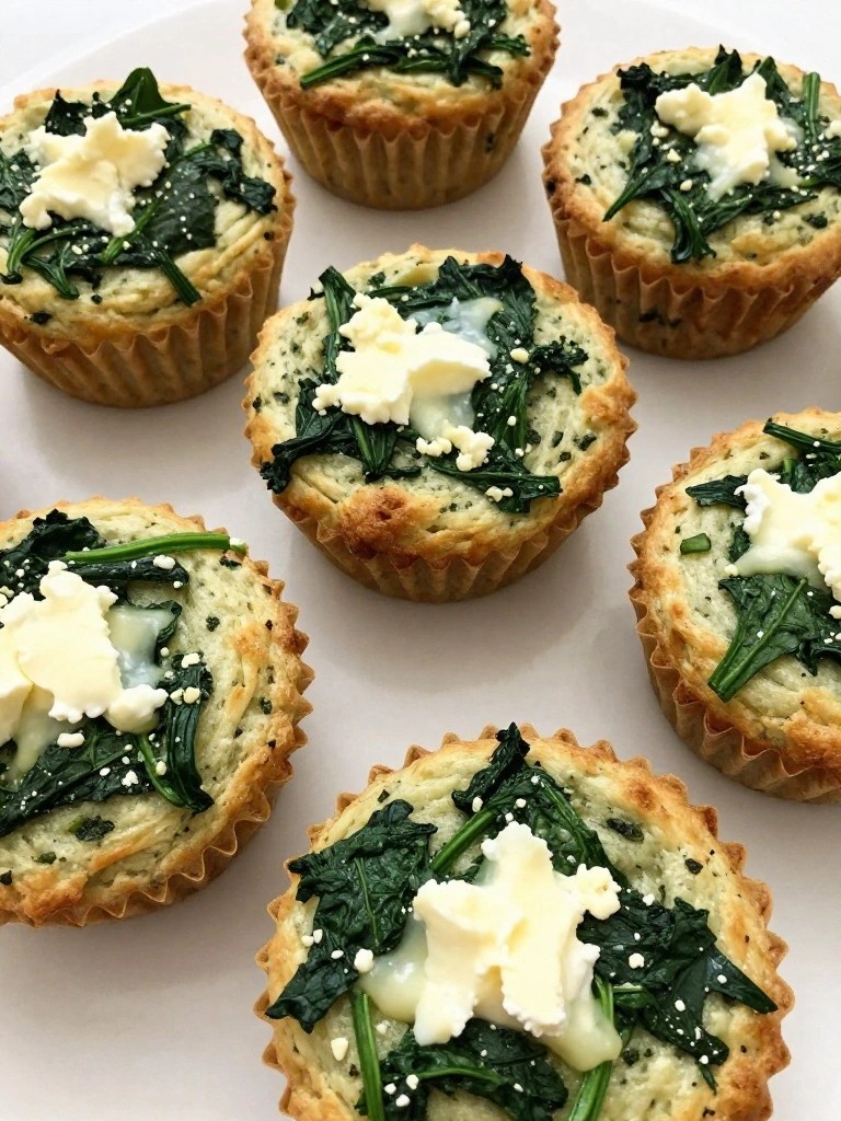 Spinach Feta Egg White Muffins