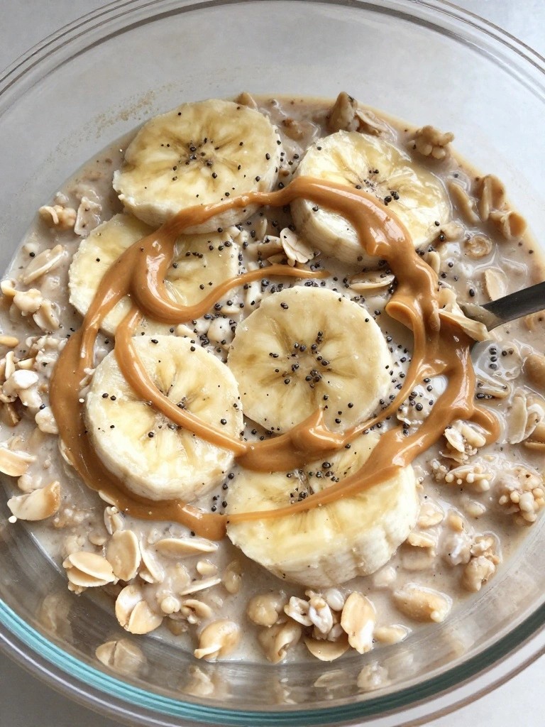 Peanut Butter Banana Protein Overnight Oats