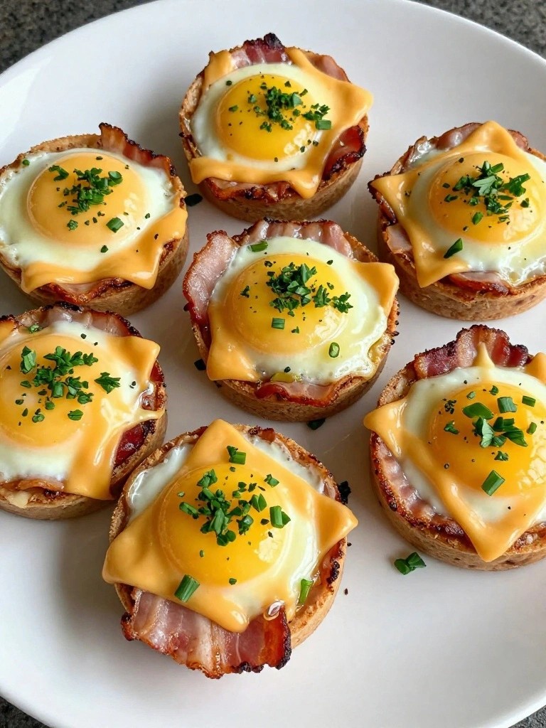 Turkey Bacon and Cheese Breakfast Cups with Fresh Herbs