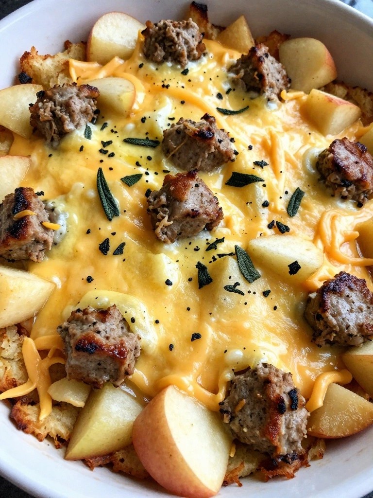 Turkey Sausage Apple Sage Breakfast Casserole