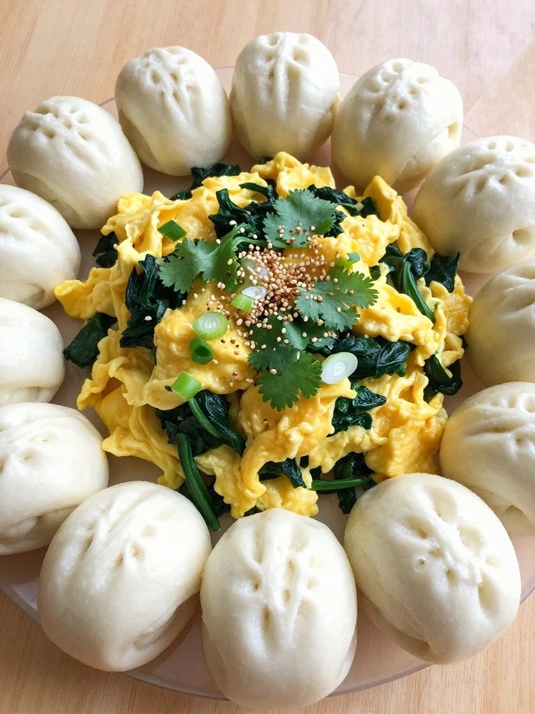 Asian-Inspired Mini Bao and Scramble Breakfast Board