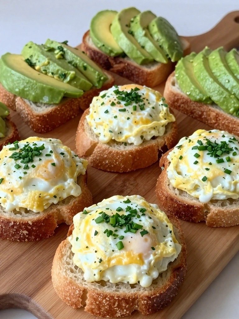 Herb Mini Omelet and Avocado Toast Breakfast Board
