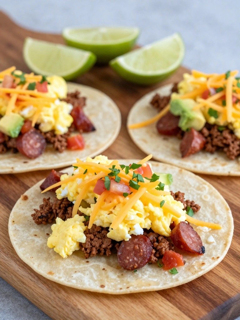 Mexican Mini Chorizo and Egg Taco Breakfast Board