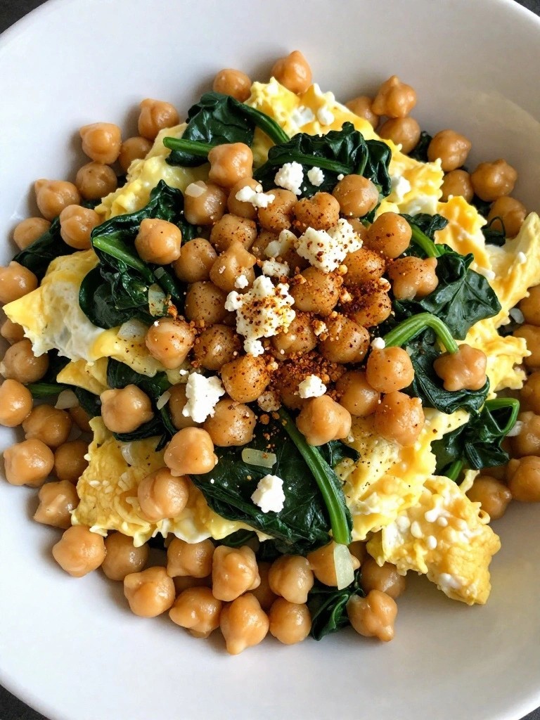 Chickpea and Spinach Egg Hash