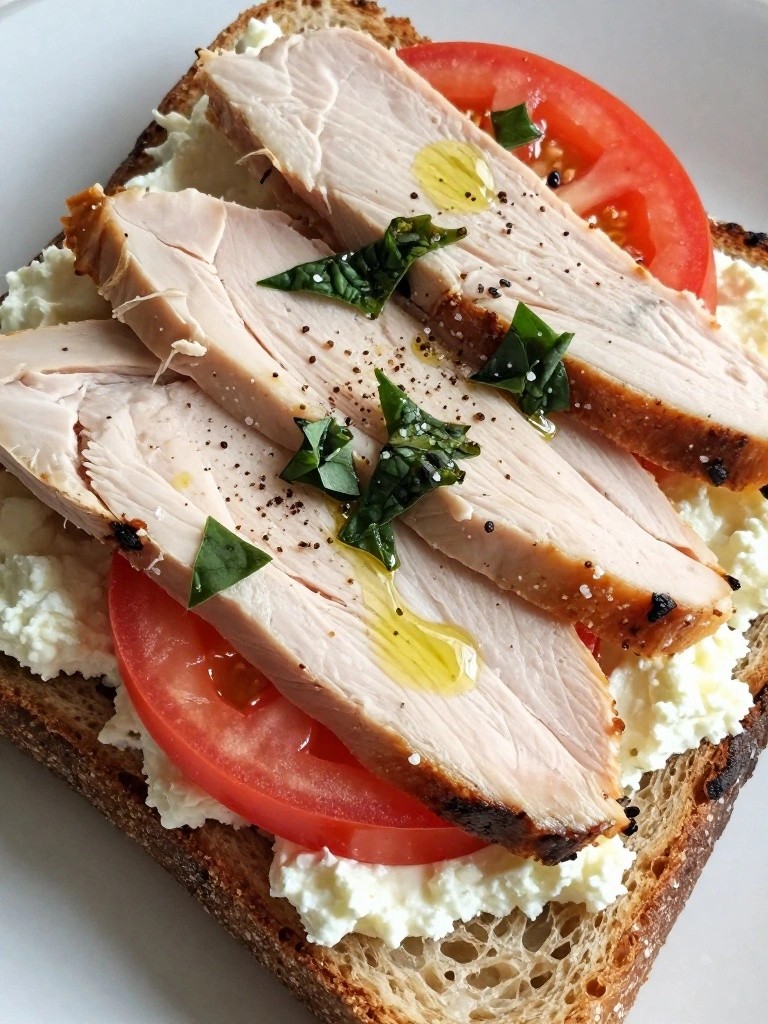Ricotta Toast with Smoked Turkey and Tomato